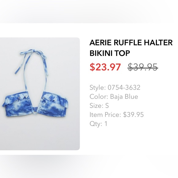 Aerie Ruffle Blue Bikini - Picture 4 of 5